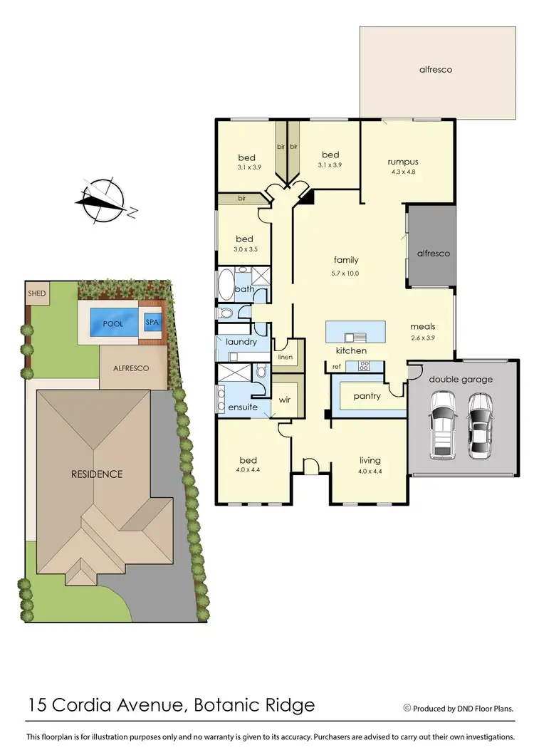 Floorplan of Homely house listing, 15 Cordia Avenue, Botanic Ridge VIC 3977