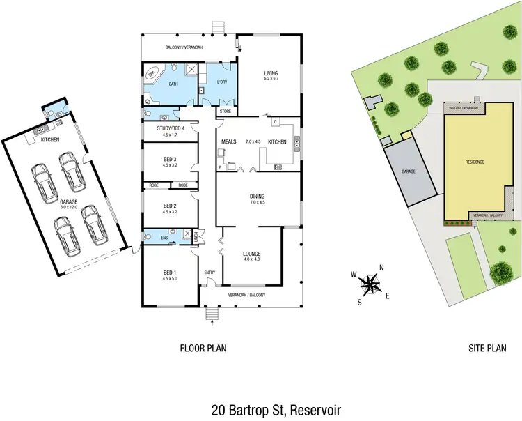 Floorplan of Homely house listing, 20 Bartrop Street, Reservoir VIC 3073