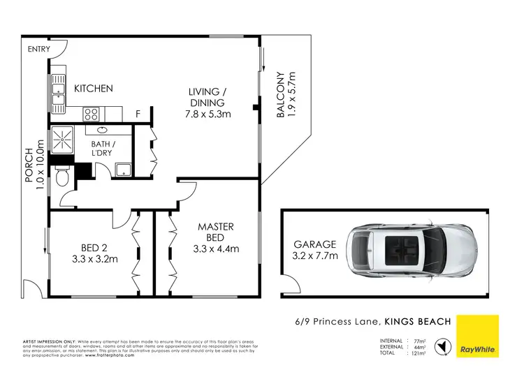 Floorplan of Homely unit listing, Unit 6/9 Princess Lane, Kings Beach QLD 4551