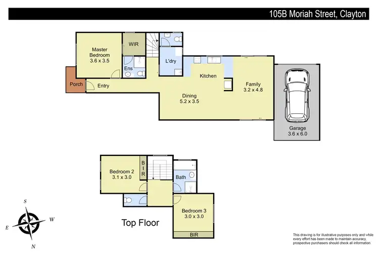 Floorplan of Homely townhouse listing, 105B Moriah Street, Clayton VIC 3168