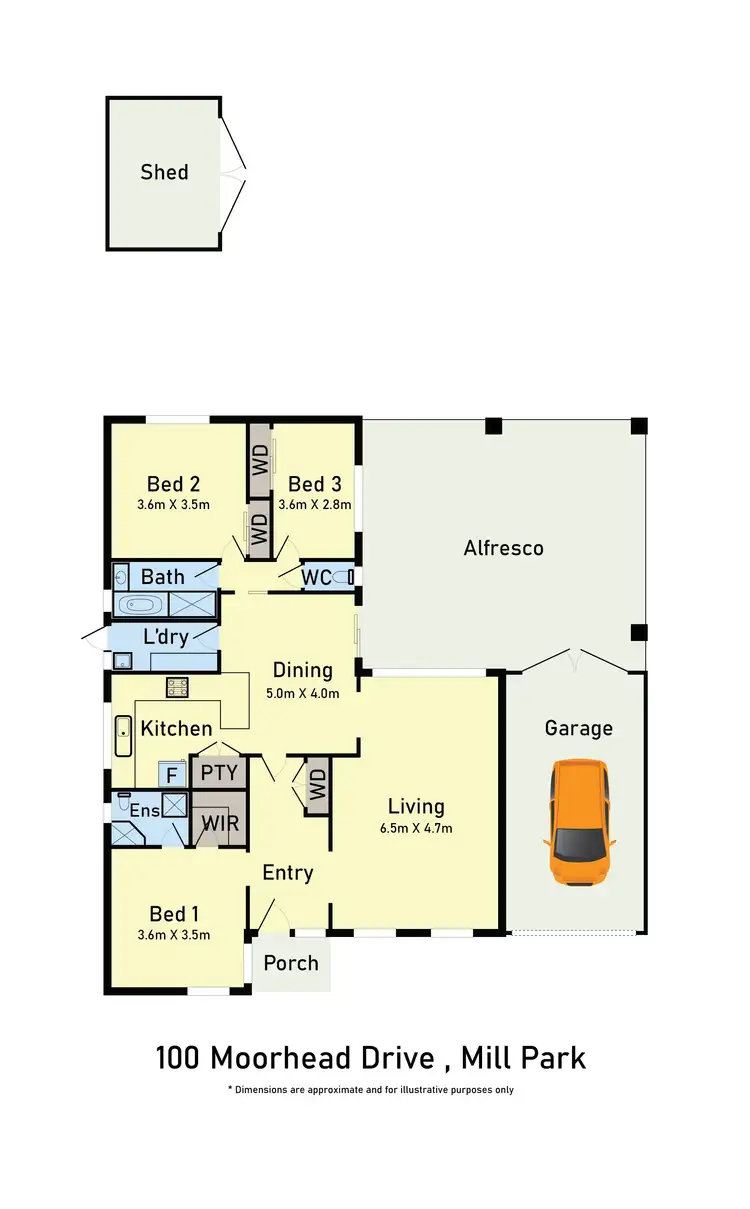 Floorplan of Homely house listing, 100 Moorhead Drive, Mill Park VIC 3082