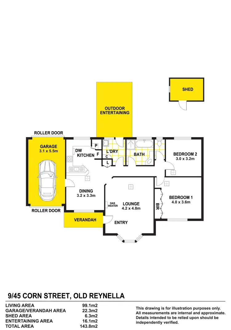 Floorplan of Homely unit listing, 9/45 Corn Street, Old Reynella SA 5161