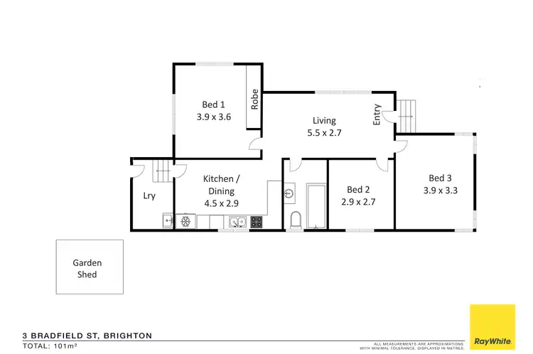 Floorplan of Homely house listing, 3 Bradfield Street, Brighton QLD 4017