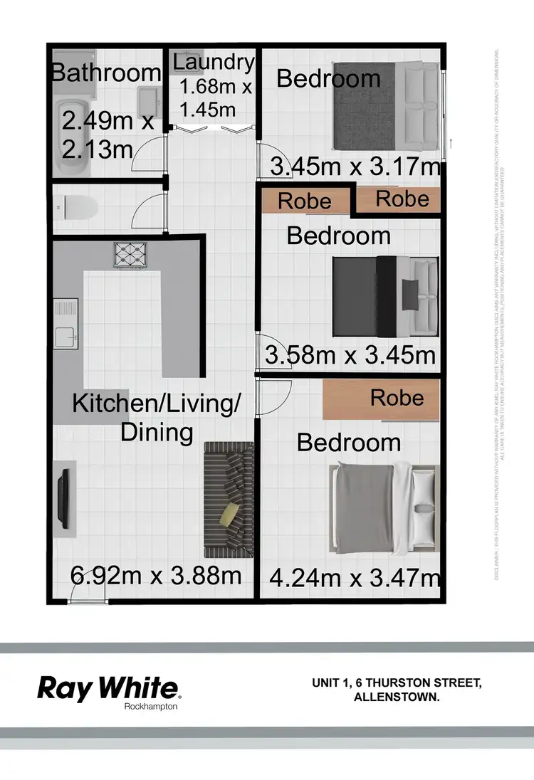 Floorplan of Homely unit listing, 1/6 Thurston Street, Allenstown QLD 4700