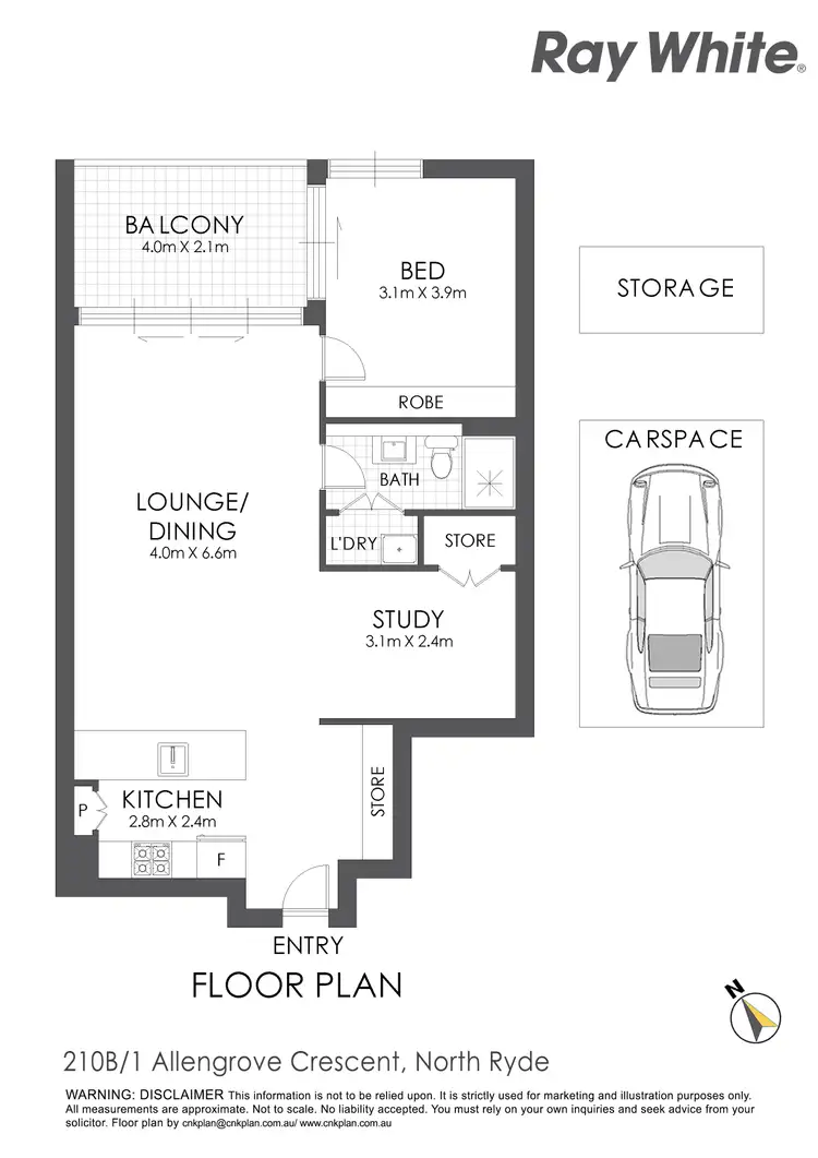 Floorplan of Homely apartment listing, 210B/1-9 Allengrove Crescent, North Ryde NSW 2113