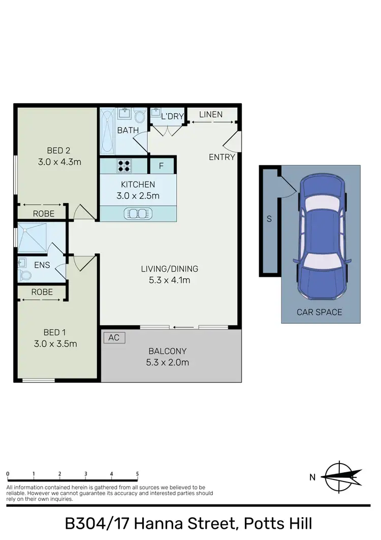 Floorplan of Homely unit listing, B304/17 Hanna Street, Potts Hill NSW 2143