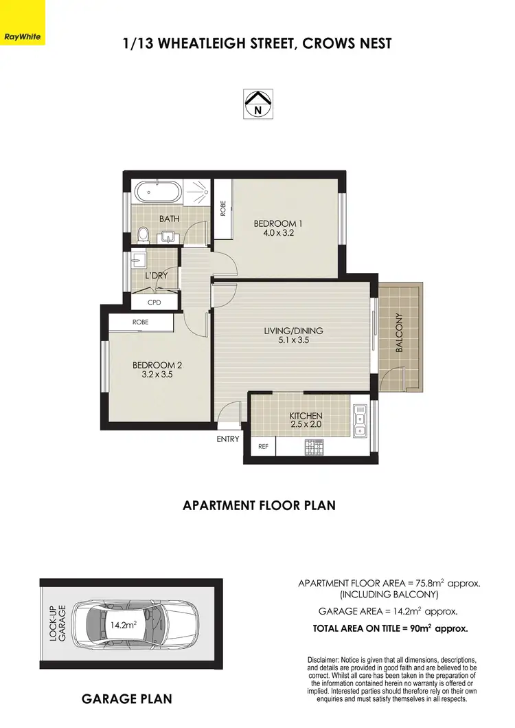 Floorplan of Homely unit listing, 1/13 Wheatleigh Street, Crows Nest NSW 2065
