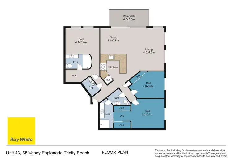 Floorplan of Homely unit listing, 43/65-75 Vasey Esplanade, Trinity Beach QLD 4879
