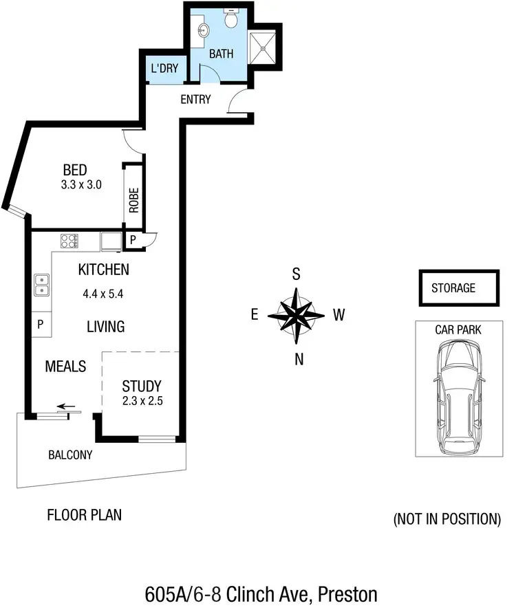 Floorplan of Homely apartment listing, 605a/6-8 Clinch Avenue, Preston VIC 3072