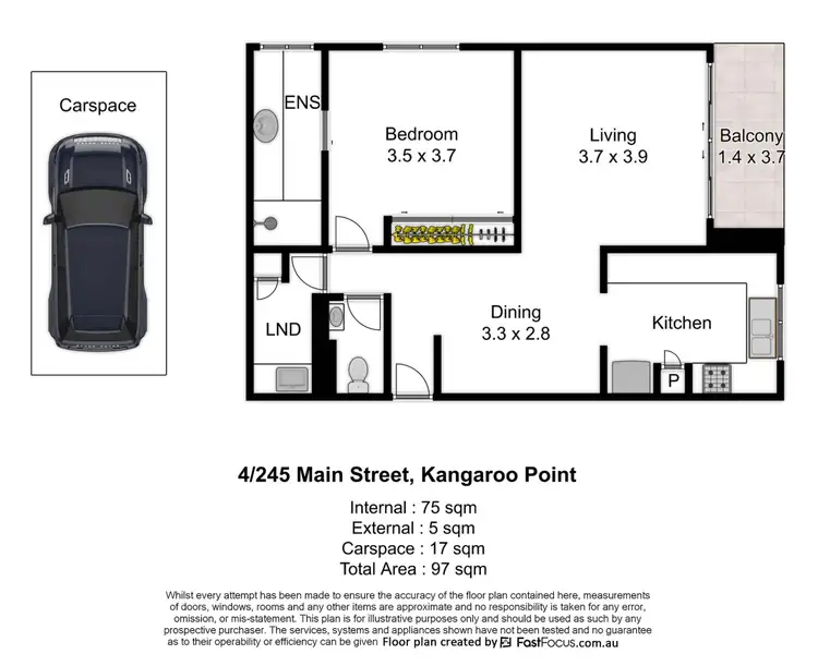 Floorplan of Homely apartment listing, 4/245 Main Street, Kangaroo Point QLD 4169