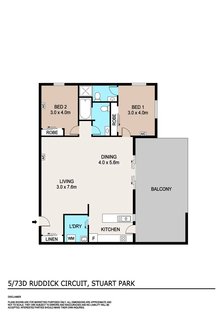 Floorplan of Homely apartment listing, 5/73D Ruddick Circuit, Stuart Park NT 820