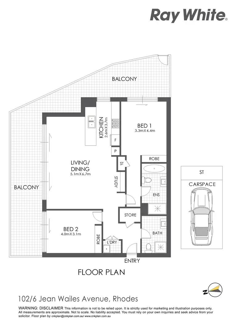 Floorplan of Homely apartment listing, 102/6 Jean Wailes Avenue, Rhodes NSW 2138