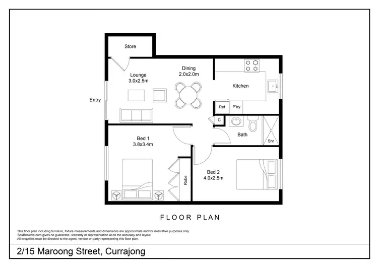 Floorplan of Homely unit listing, 2/15 Maroong Street, Currajong QLD 4812