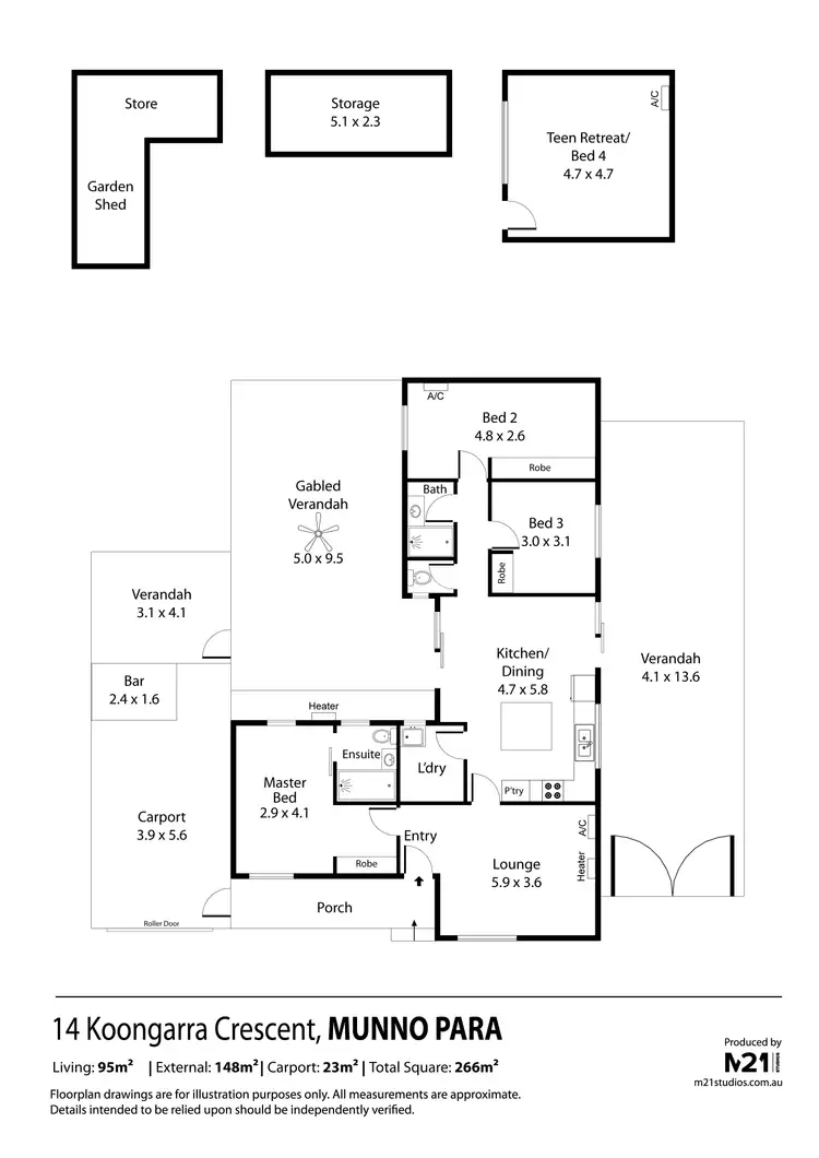 Floorplan of Homely house listing, 14 Koongarra Crescent, Munno Para SA 5115