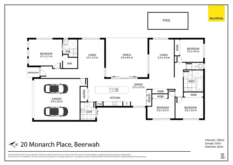 Floorplan of Homely house listing, 20 Monarch Place, Beerwah QLD 4519