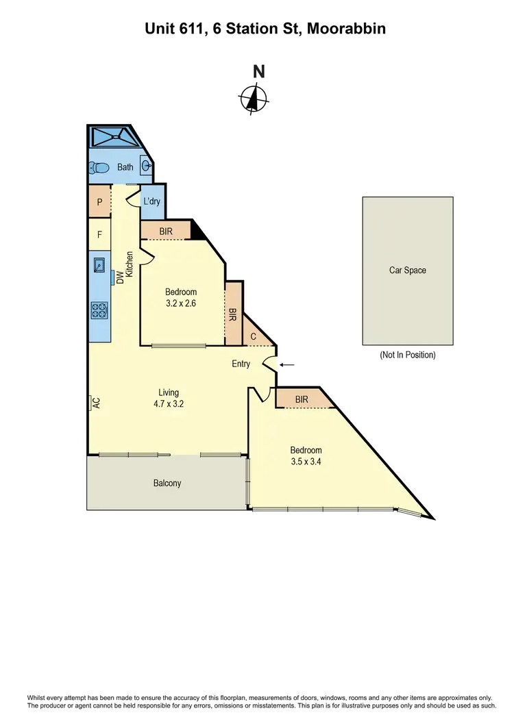 Floorplan of Homely apartment listing, 611/6 Station Street, Moorabbin VIC 3189