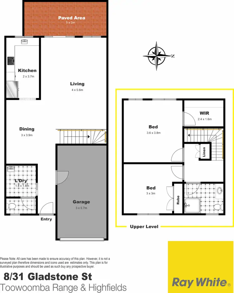 Floorplan of Homely unit listing, 8/31 Gladstone Street, Newtown QLD 4350