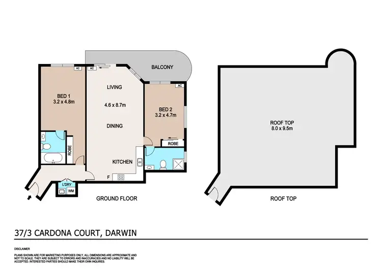Floorplan of Homely apartment listing, 37/3 Cardona Court, Darwin City NT 800