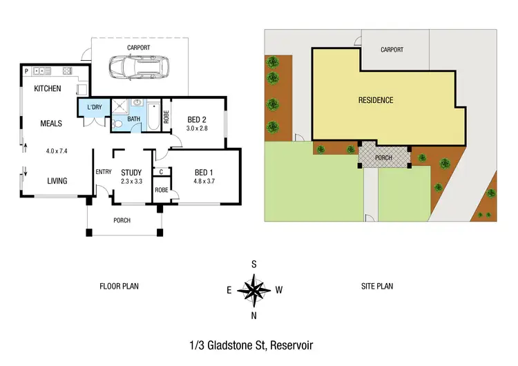 Floorplan of Homely unit listing, 1/3 Gladstone Street, Reservoir VIC 3073