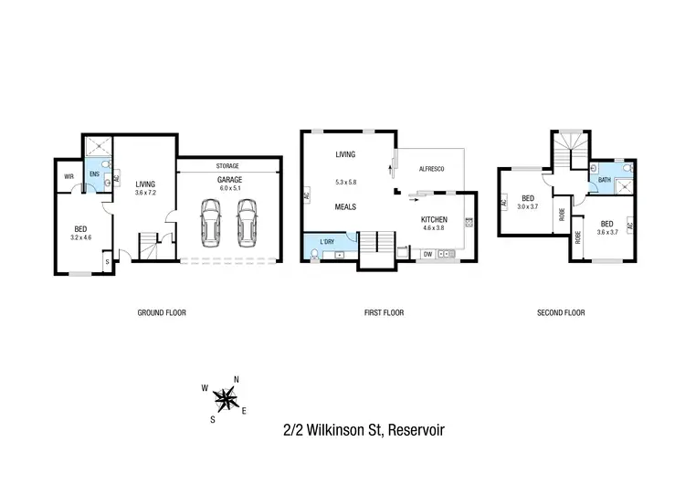 Floorplan of Homely townhouse listing, 2/2 Wilkinson Street, Reservoir VIC 3073