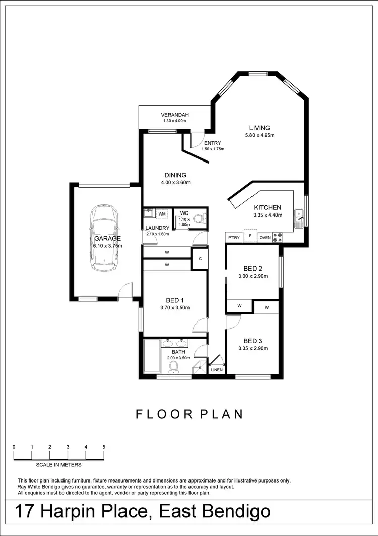 Floorplan of Homely house listing, 17 Harpin Place, East Bendigo VIC 3550