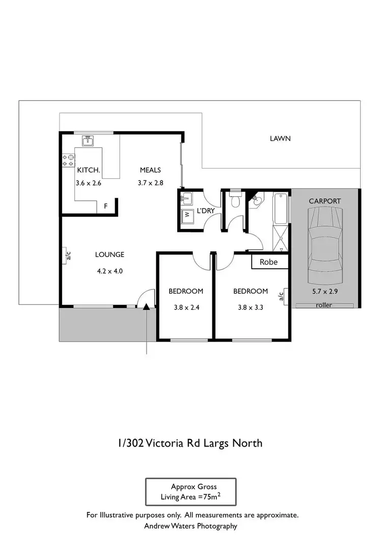 Floorplan of Homely house listing, 1/302 Victoria Road, Largs North SA 5016