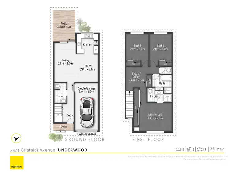 Floorplan of Homely townhouse listing, 34/1 Cristaldi Avenue, Underwood QLD 4119