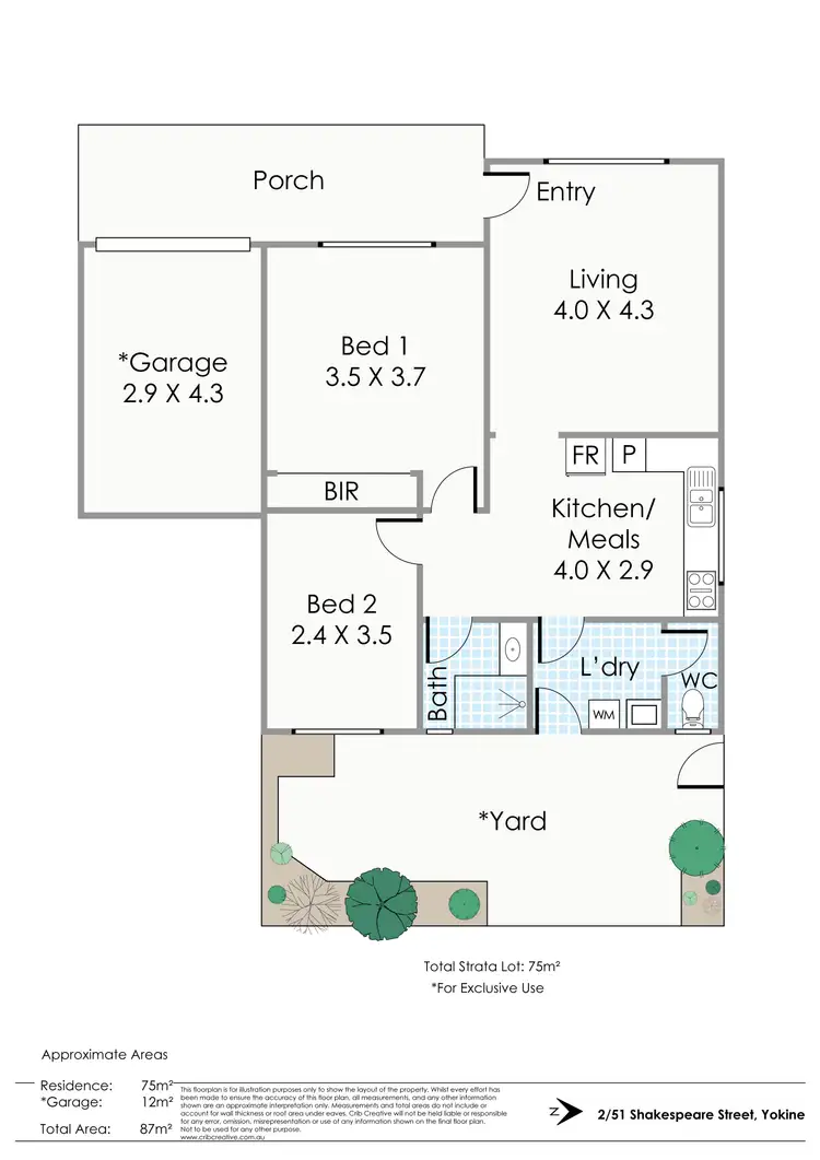 Floorplan of Homely villa listing, 2/51 Shakespeare Avenue, Yokine WA 6060