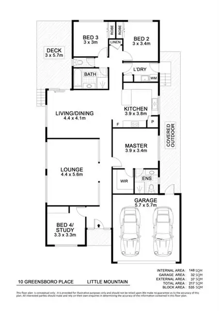 Floorplan of Homely house listing, 10 Greensboro Place, Little Mountain QLD 4551
