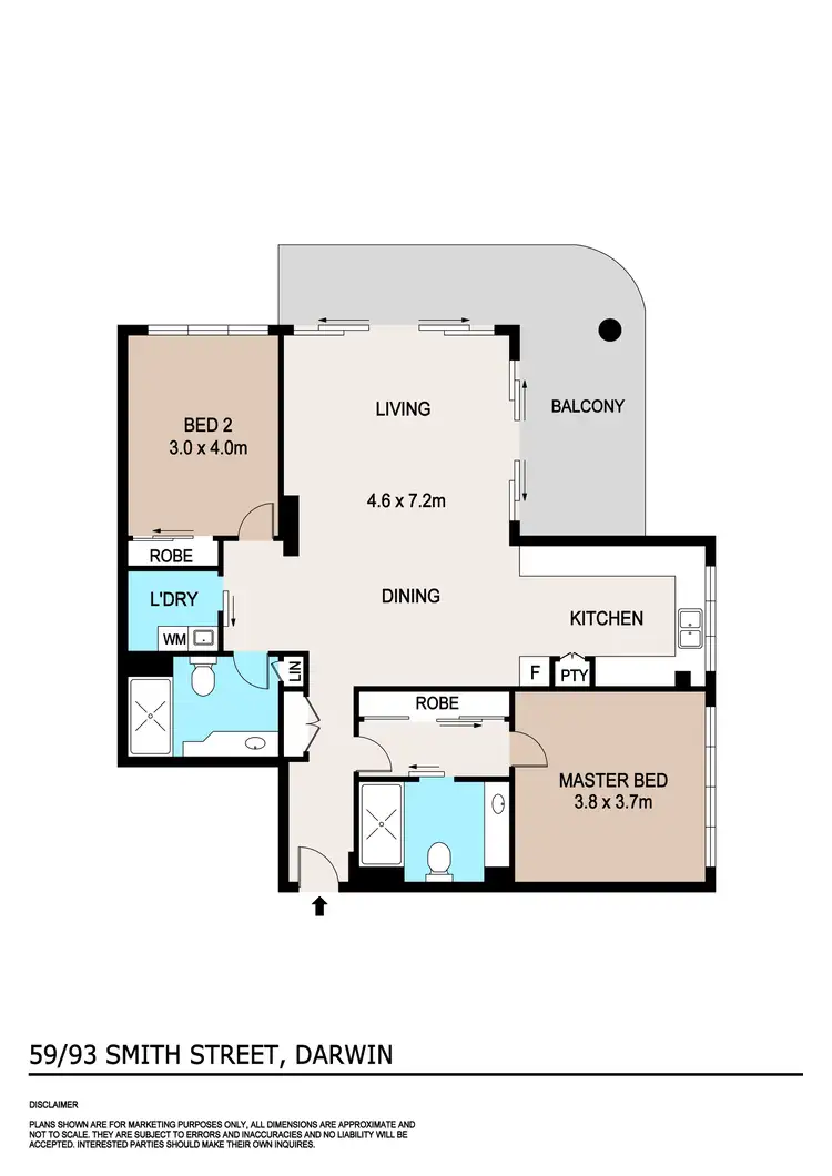 Floorplan of Homely unit listing, 59/93 Smith Street, Darwin City NT 800