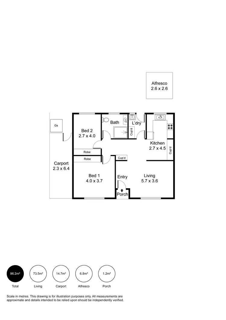 Floorplan of Homely unit listing, 6/56 Sansom Road, Semaphore Park SA 5019