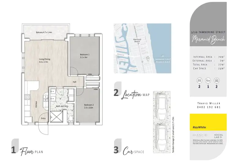 Floorplan of Homely apartment listing, 3/20 Tamborine Street, Mermaid Beach QLD 4218