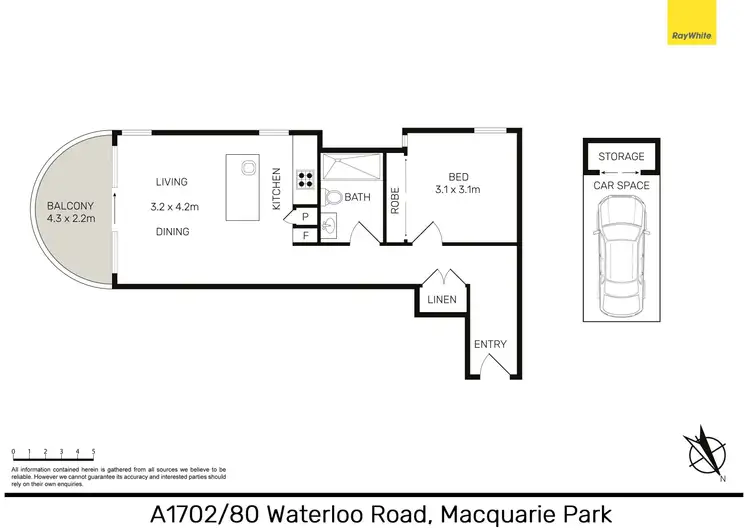 Floorplan of Homely unit listing, A1702/80 Waterloo Road, Macquarie Park NSW 2113