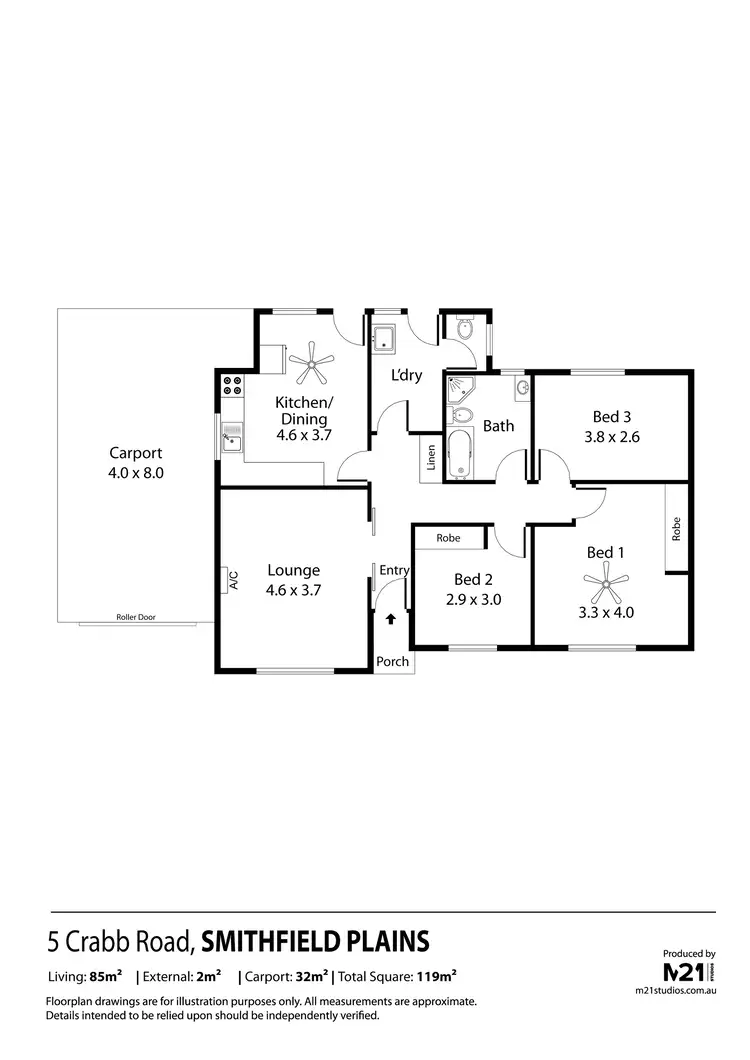 Floorplan of Homely other listing, 5 Crabb Road, Smithfield Plains SA 5114