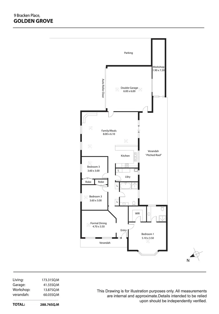 Floorplan of Homely house listing, 9 Bracken Place, Golden Grove SA 5125
