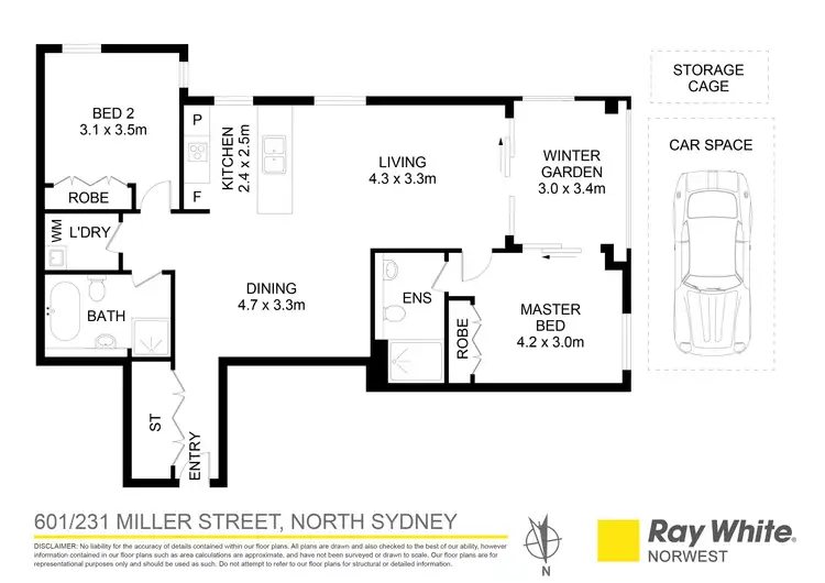 Floorplan of Homely apartment listing, 601/231 Miller Street, North Sydney NSW 2060