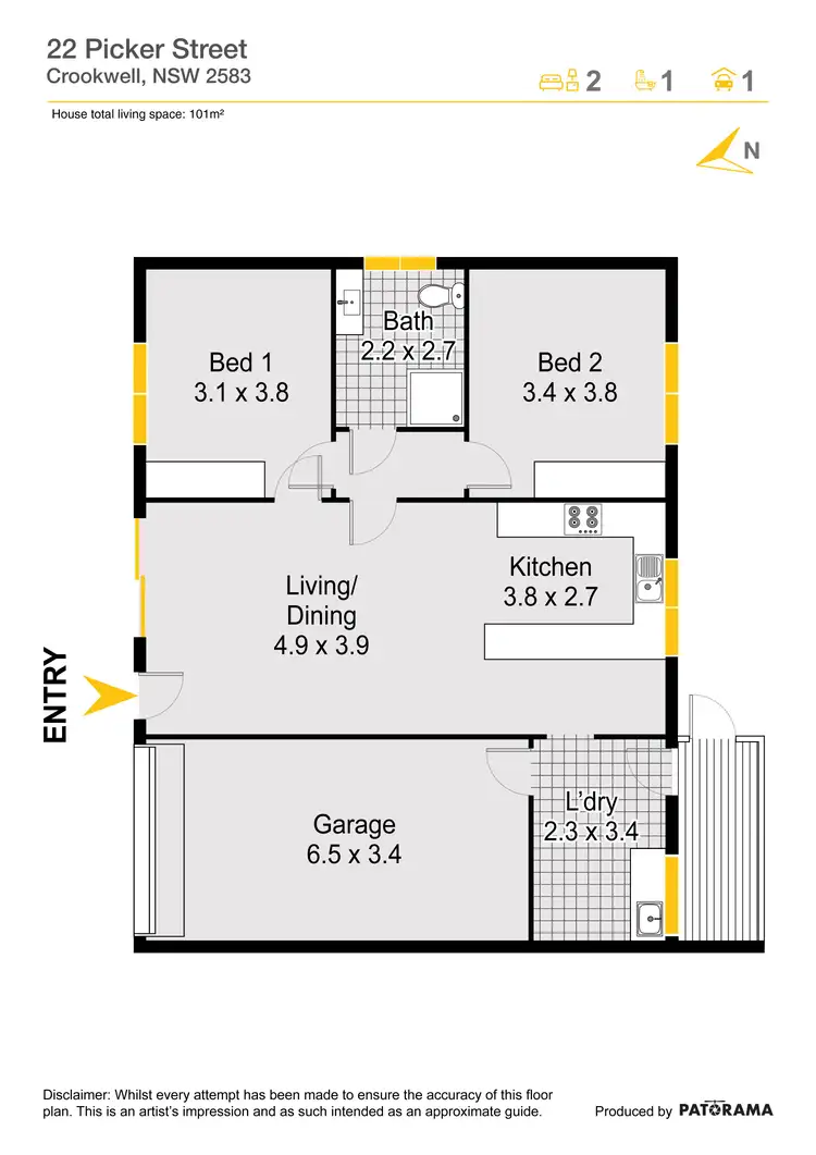 Floorplan of Homely unit listing, 22 Picker Street, Crookwell NSW 2583