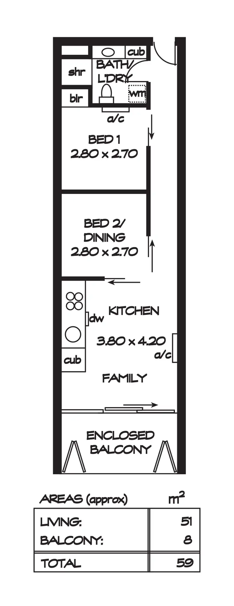 Floorplan of Homely apartment listing, 503/10 Balfours Way, Adelaide SA 5000