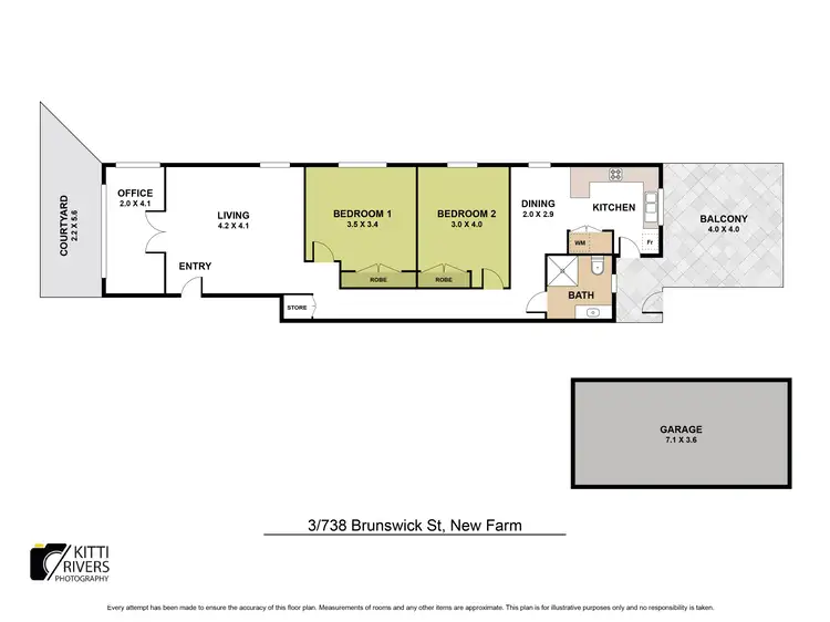 Floorplan of Homely apartment listing, 3/738 Brunswick Street, New Farm QLD 4005