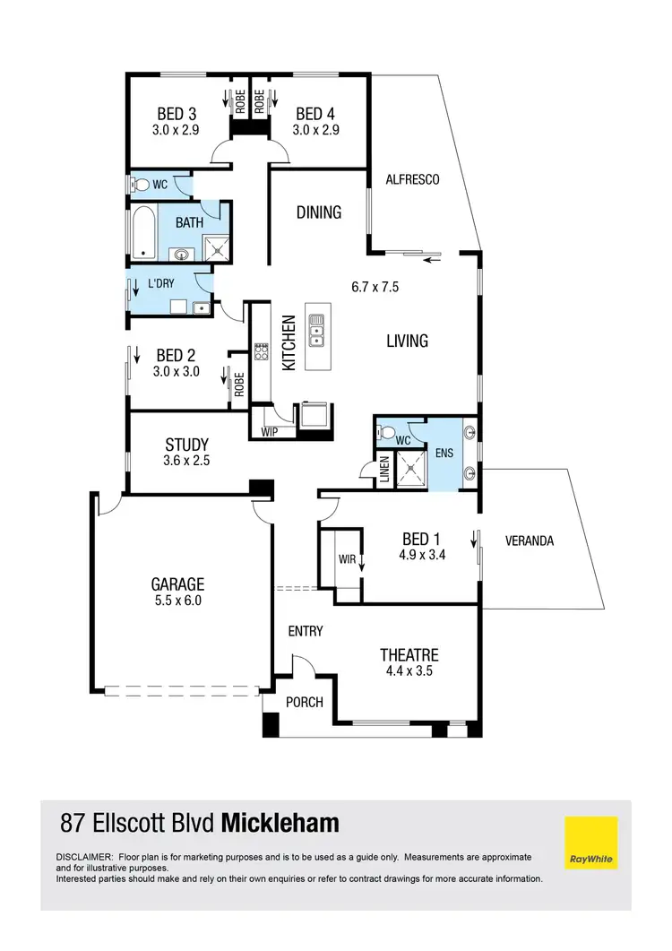 Floorplan of Homely house listing, 87 Ellscott Boulevard, Mickleham VIC 3064
