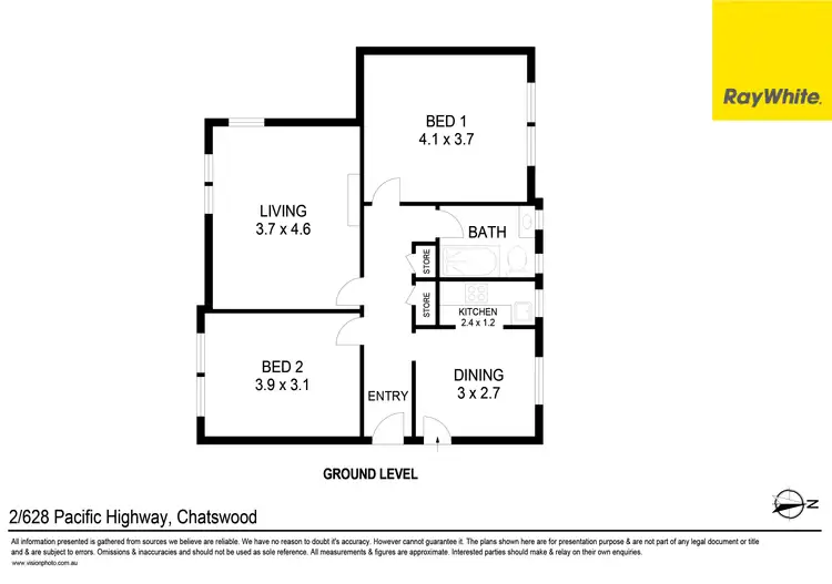 Floorplan of Homely unit listing, 2/628 Pacific Highway, Chatswood NSW 2067