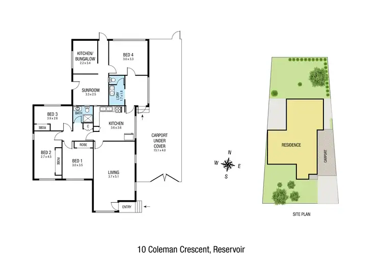Floorplan of Homely house listing, 10 Coleman Crescent, Reservoir VIC 3073