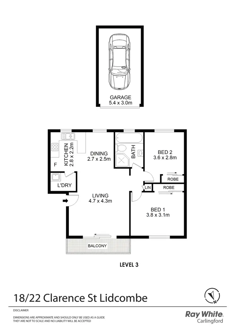 Floorplan of Homely unit listing, 18/22 Clarence Street, Lidcombe NSW 2141
