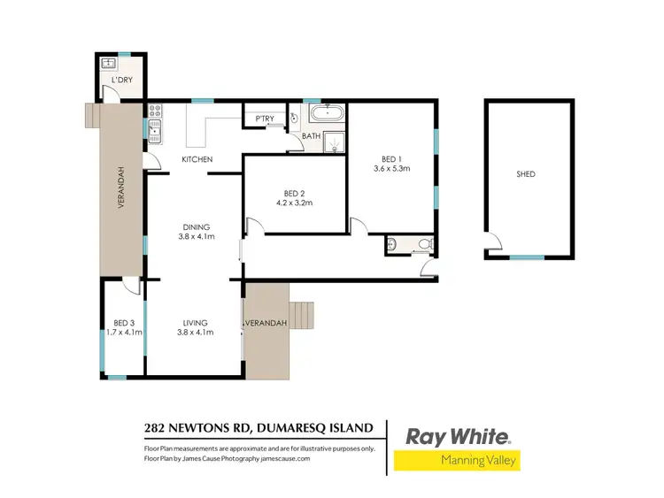 Floorplan of Homely rural property listing, 282 & 350 Newtons Road, Dumaresq Island NSW 2430