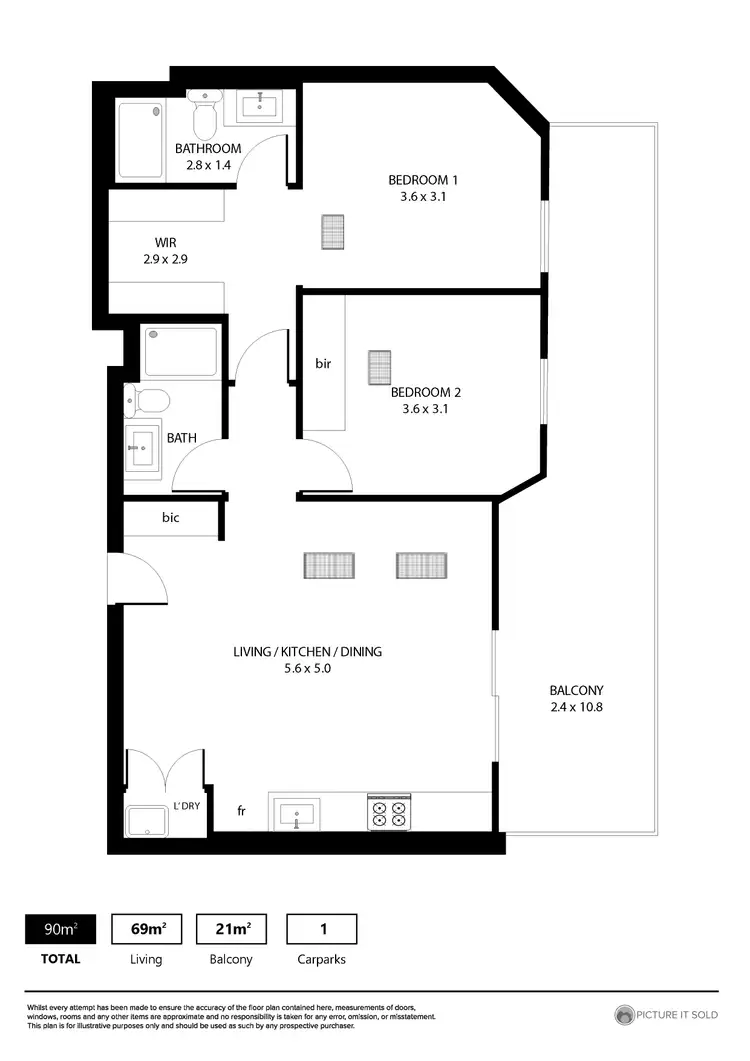 Floorplan of Homely apartment listing, 102/56 Greenhill Road, Wayville SA 5034