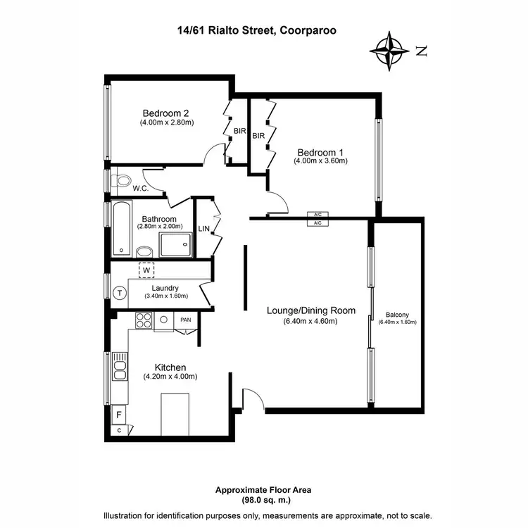 Floorplan of Homely unit listing, 14/61 Rialto Street, Coorparoo QLD 4151