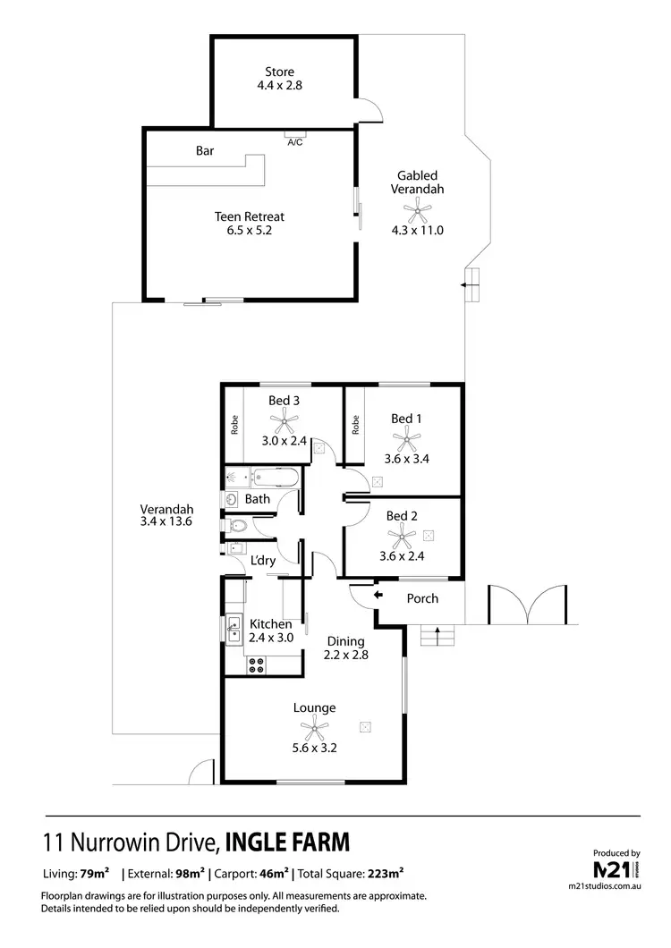 Floorplan of Homely house listing, 11 Nurrowin Drive, Ingle Farm SA 5098