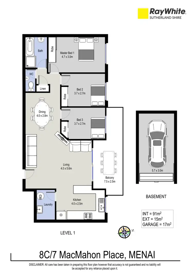 Floorplan of Homely apartment listing, 8C/7 MacMahon Place, Menai NSW 2234