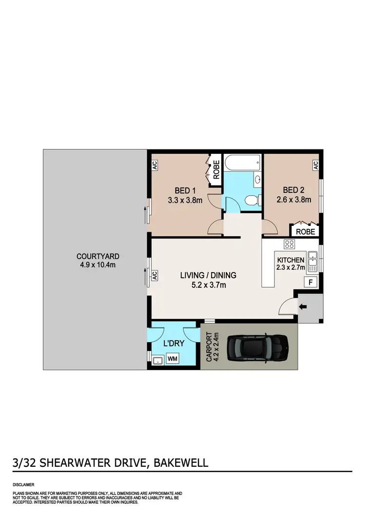 Floorplan of Homely unit listing, 3/32 Shearwater Drive, Bakewell NT 832