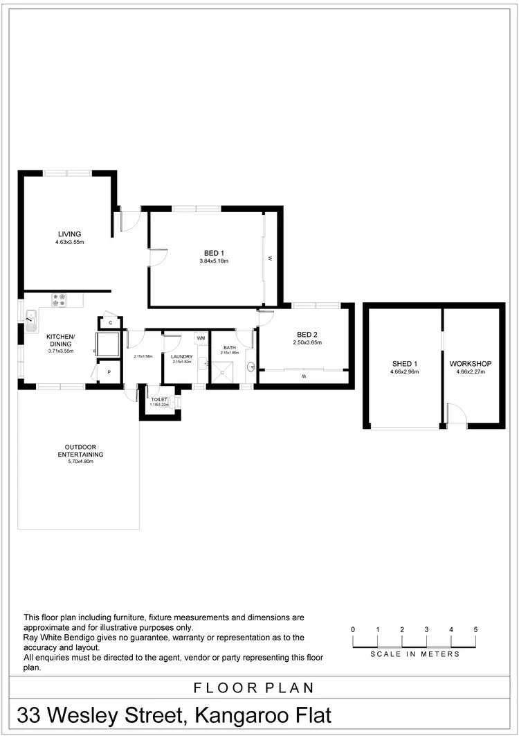 Floorplan of Homely house listing, 33 Wesley Street, Kangaroo Flat VIC 3555
